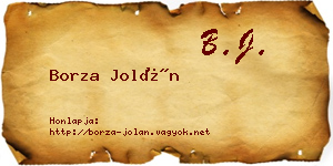 Borza Jolán névjegykártya