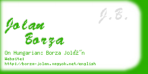 jolan borza business card